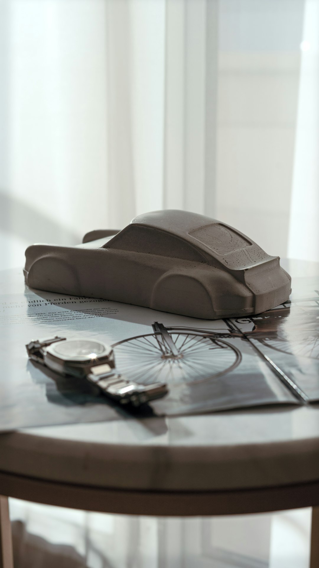 luxury leather bag on table